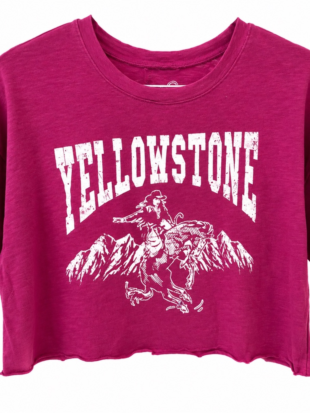 Yellowstone Women's Magenta Cropped Graphic Tee